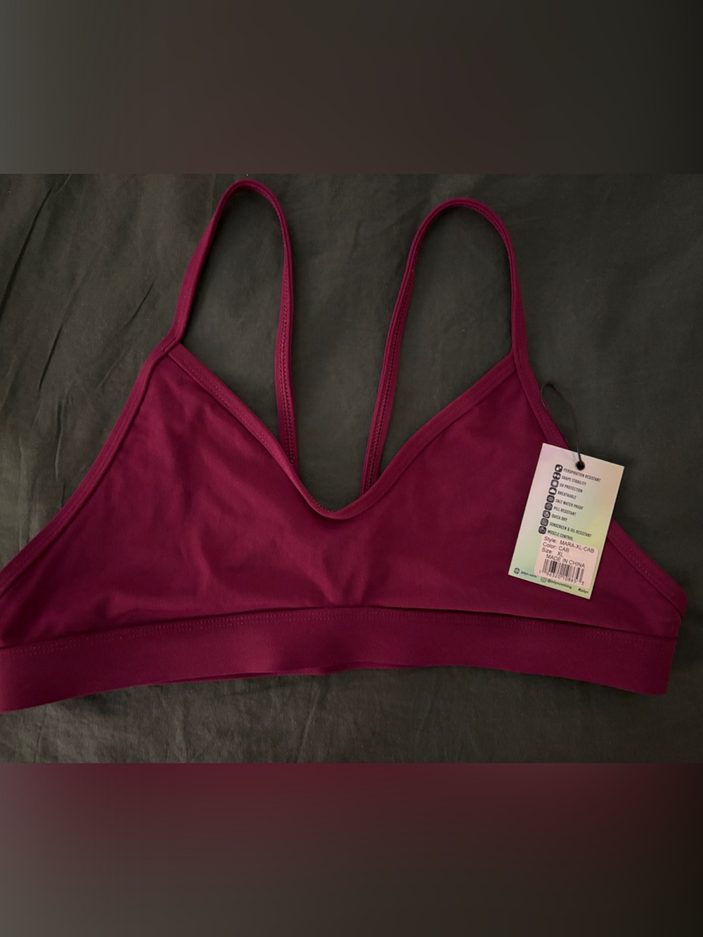 Jolyn Clothing Magenta V-Neck Swim Bralette